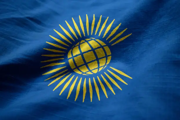 Photo of Closeup of Ruffled Commonwealth Flag