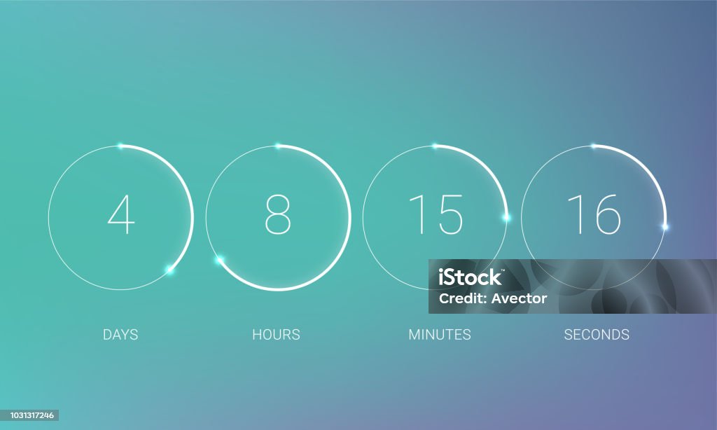 Ui Countdown Clock Counter Timer Vector Digital Count Down Circle Board ...