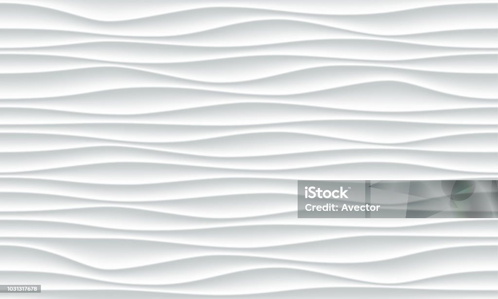 White Wave Pattern Background With Seamless Horizontal Wave Wall Texture  Vector Trendy Ripple Wallpaper Interior Decoration Seamless 3d Geometry  Design Stock Illustration - Download Image Now - iStock