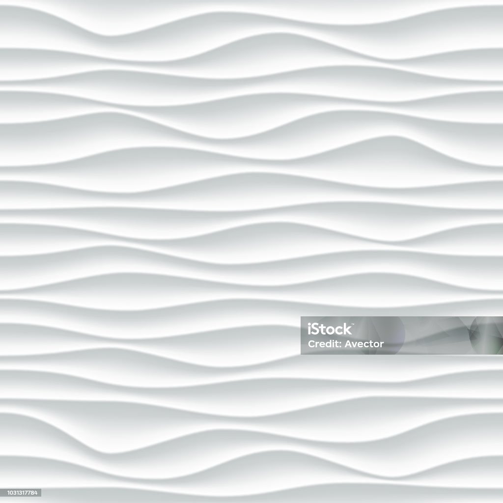 White Wave Pattern Background With Seamless Wave Wall Texture Vector Trendy Ripple  Wallpaper Interior Decoration Seamless 3d Geometry Design Stock  Illustration - Download Image Now - iStock