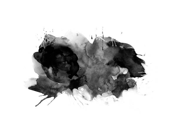 istock Black color graphic patches graphic brush strokes design effect element for background 1031321696