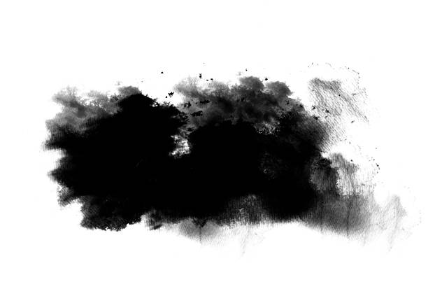 istock Black color graphic patches graphic brush strokes design effect element for background 1031321916