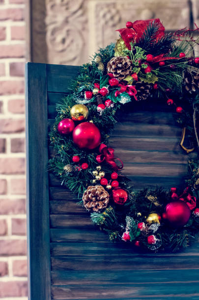 istock Christmas composition, Christmas wreath in the interior. 1031326384