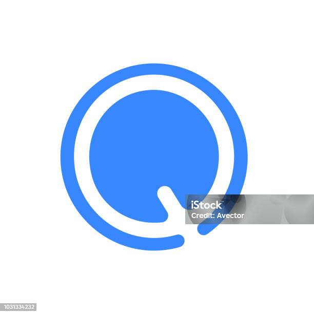 Letter Logo Modern Abstract Blue Icon Of Letter Q For Font Logo Stock Illustration - Download Image Now