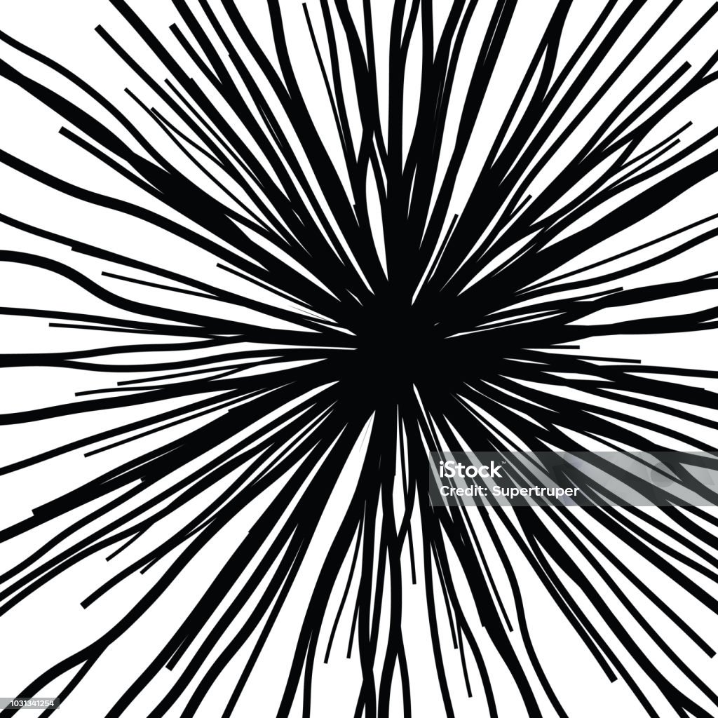 Vector Rays Thin Linear Hand Drawing Curved Light Rays Stock Illustration - Download ...