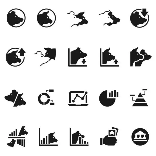 Vector illustration of Trading and finance icon set