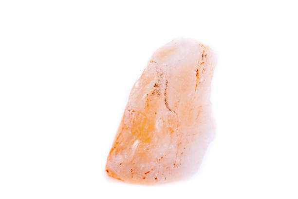 istock Macro mineral of Citrine stone on white background 1031358206