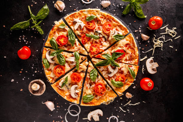 Delicious Italian pizza stock photo
