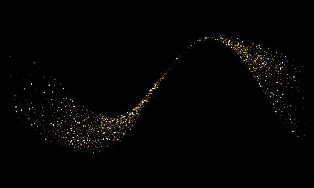 istock Golden glitter particles or sparkling space wave trail. Vector gold light or shiny confetti twist trace for Christmas or premium fashion and luxury cosmetic design 1031362216