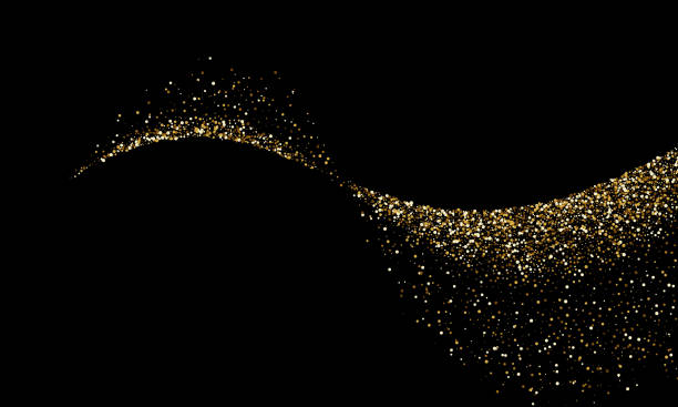 istock Golden glitter particles wave of sparkling confetti trail. Vector gold light shine trace for Christmas or premium fashion and luxury cosmetic design 1031362236