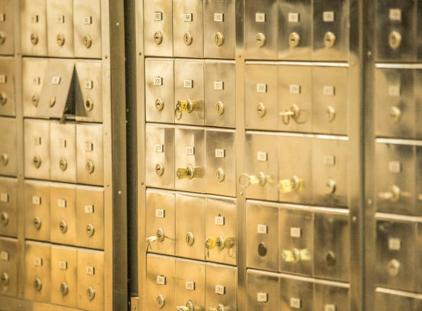 Safe deposit boxes at the bank