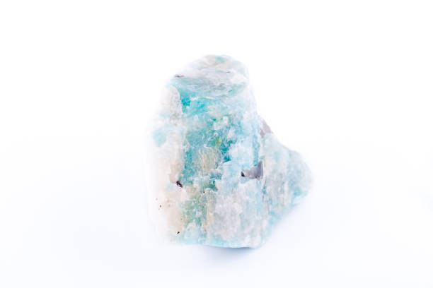 istock Macro mineral stone Amazonite on white background close up 1031366060