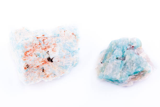 istock Macro mineral stone Amazonite on white background close up 1031366188