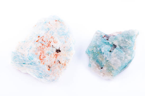 istock Macro mineral stone Amazonite on white background close up 1031366200