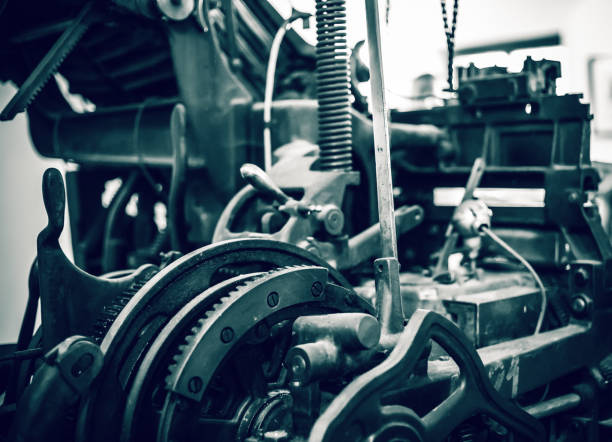 stara maszyna do drukowania prasy - letterpress printing press print typescript zdjęcia i obrazy z banku zdjęć