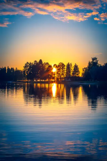 Photo of Summer night sunset from Sotkamo, Finland.
