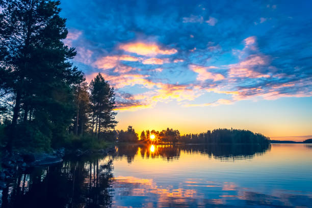 istock Summer night sunset from Sotkamo, Finland. 1031366522