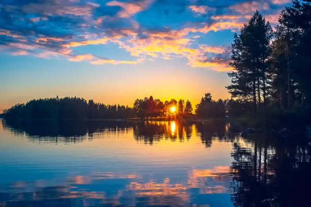 Photo of Summer night sunset from Sotkamo, Finland.