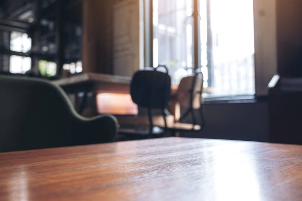istock Wooden table and chairs in cafe 1031368928