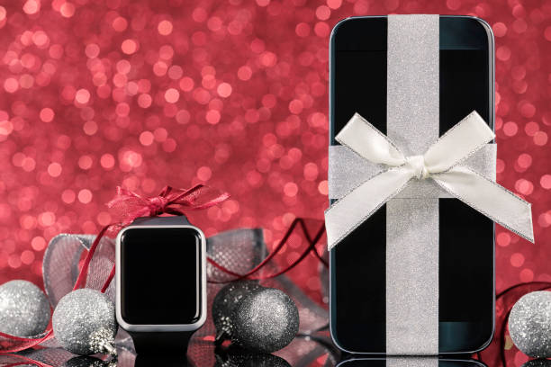 istock Smartphone and smartwatch for Christmas gift 1031373586