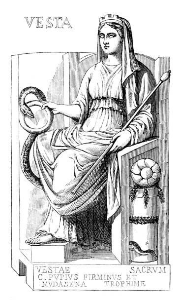 istock Goddess of bakery Vesta roman god illustration 1031391244