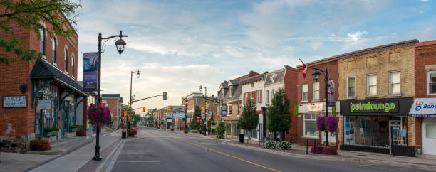 The main street in old town part of Markham, Ontario, Canada stock photo