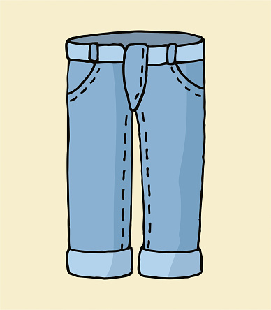 Blue Jeans Cartoon Illustration Stock Illustration - Download Image Now -  Jeans, Cartoon, Clothing - iStock