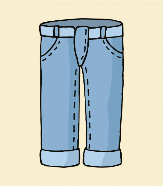 Vector illustration of Blue jeans cartoon illustration