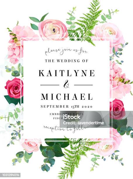 Square Floral Vector Design Frame Stock Illustration - Download Image Now - Flower, Rose - Flower, Border - Frame