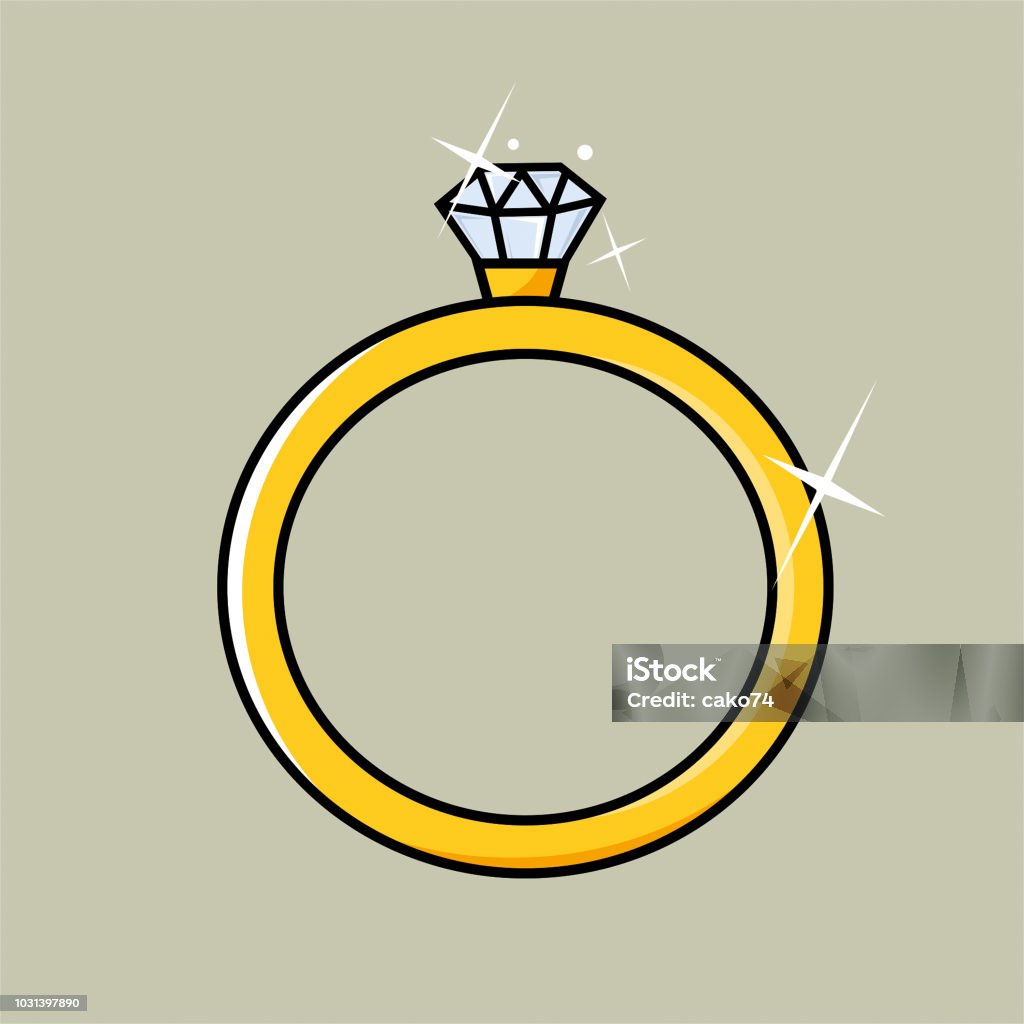 Diamond ring ring Engagement Ring stock vector