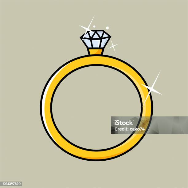 Diamond Ring Stock Illustration - Download Image Now - Engagement Ring, Ring - Jewelry, Engagement