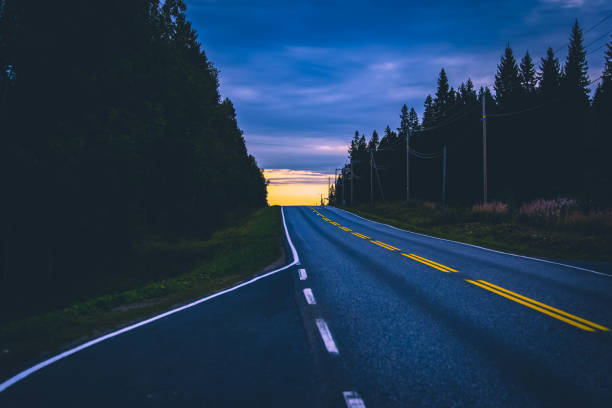 istock Road view from Sotkamo, Finland. 1031398266