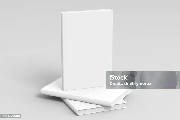 Vertical Blank Book Cover Mockup Stock Photo - Download Image Now - Book, Template, Stack