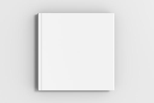 maqueta de tapa de libro cuadrado en blanco photo