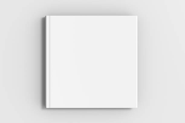 square blank book cover mockup - book cover imagens e fotografias de stock