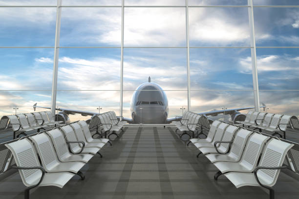 istock Empty airport departure lounge 1031407412