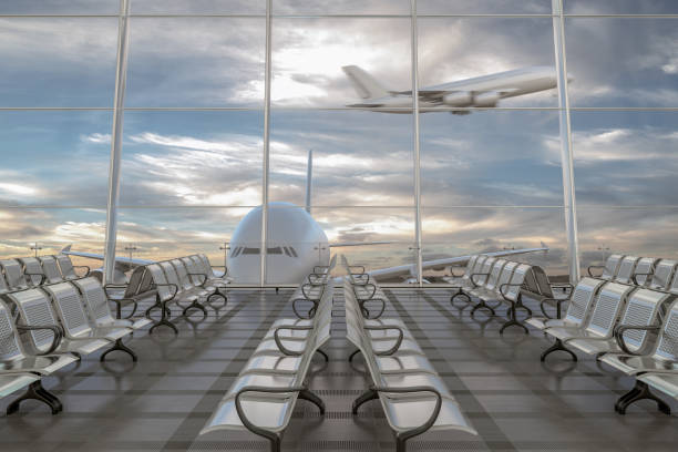 istock Empty airport departure lounge 1031407458