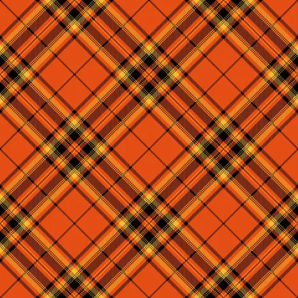 Vector illustration of Halloween Tartan Plaid Decorative Seamless Pattern