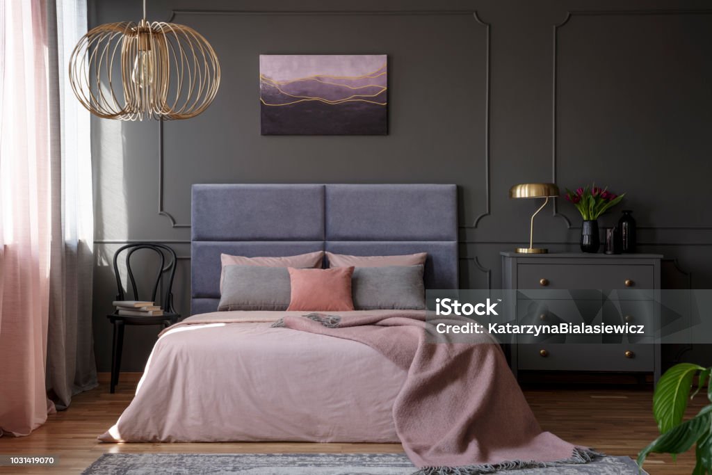 An elegant appartment  real photo for woman Bedroom Stock Photo