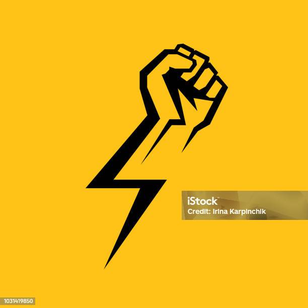 Fist Male Hand Proletarian Protest Symbol Power Sign Stock Illustration - Download Image Now