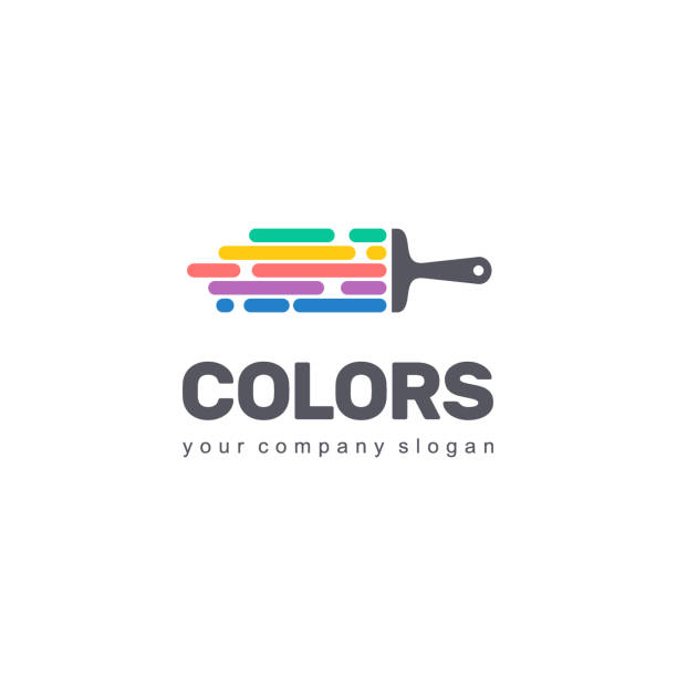 비즈니스의 벡터 기호 디자인입니다. 다채로운 기호 - spectrum pencil art and craft equipment rainbow stock illustrations