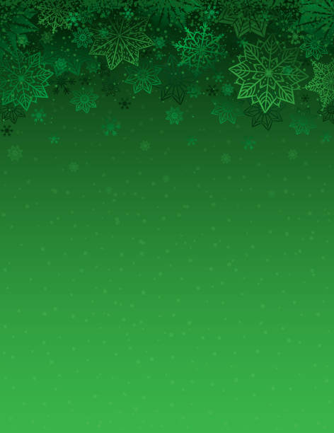 Green christmas background with snowflakes and stars, vector illustration Green christmas background with snowflakes and stars, vector illustration christmas christmas ornament backgrounds snow stock illustrations