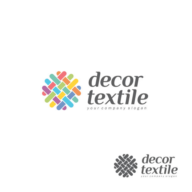 ilustrações de stock, clip art, desenhos animados e ícones de vector design element for shop knitting, textile - wool thread textile textured