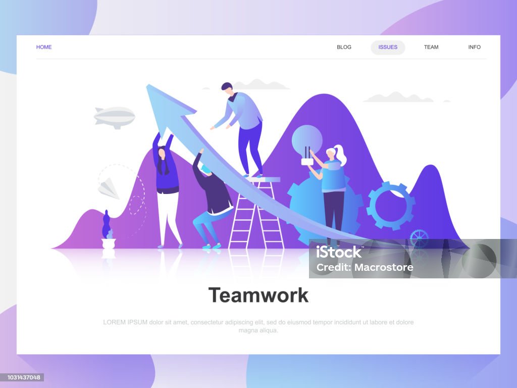 Teamwork modern flat design concept. Landing page template. Teamwork modern flat design concept. Landing page template. Modern flat vector illustration concepts for web page, website and mobile website. Easy to edit and customize. Teamwork stock vector