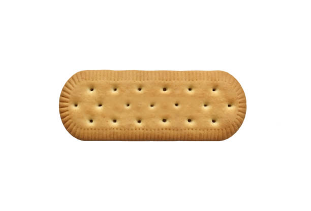 biscuit de fécule de maïs - isolated on white baked bakery biscuit photos et images de collection