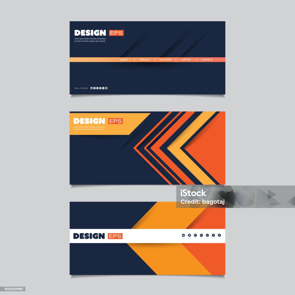 Header Elemen Elemen Desain Web Desain Header Ilustrasi Stok - Unduh Gambar Sekarang ...
