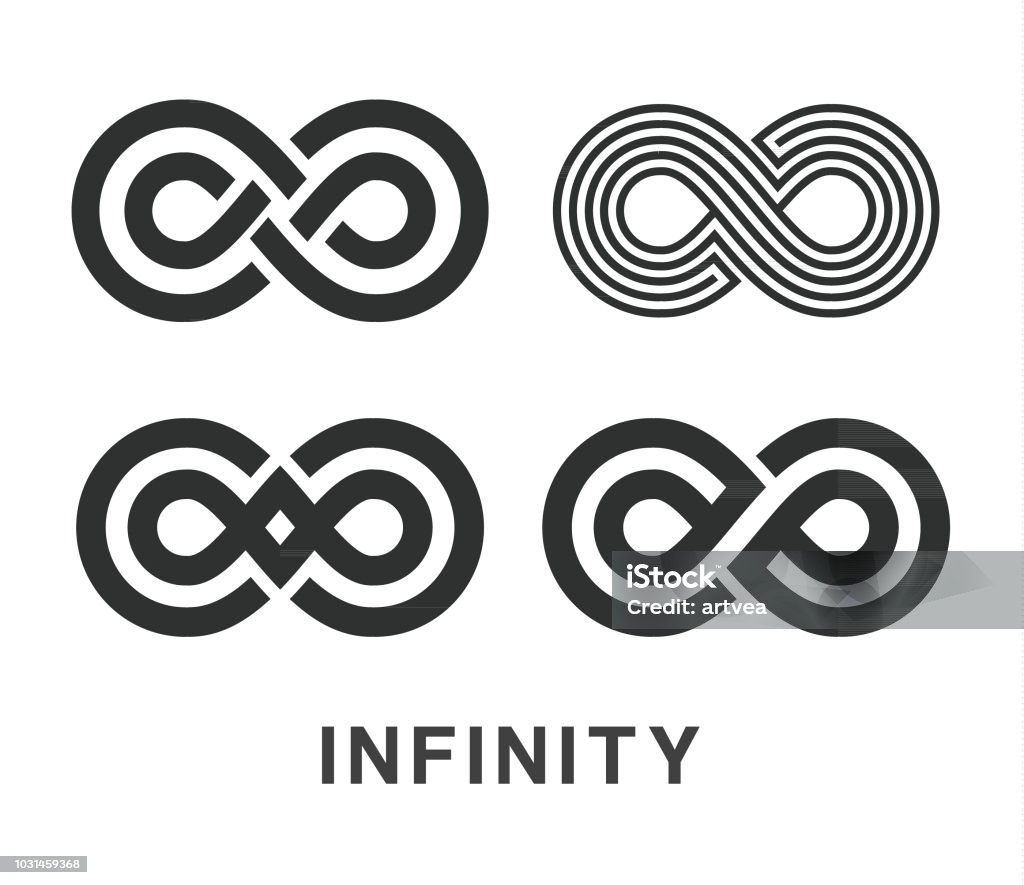 Infinity Symbol Icons Set Vector illustration of the infinity symbols Infinity stock vector