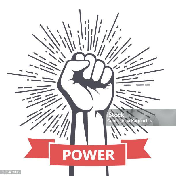 Fist Male Hand Proletarian Protest Symbol Power Sign Stock Illustration - Download Image Now