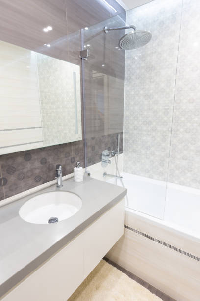 istock Modern bathroom with shower and a sink 1031462822