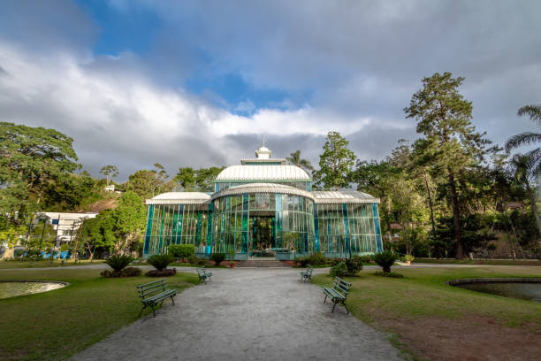 Petropolis, Brazil - Nov 7, 2017: Crystal Palace (Palacio de Cristal) - Petropolis, Rio de Janeiro, Brasil